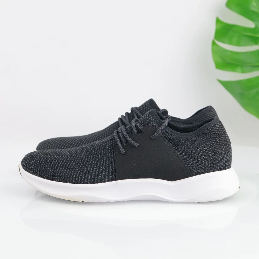 Vessi Womens Everyday Sneakers Size 10 Waterproof Black Gray Knit Lace Up Shoes